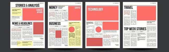 giornale vettore. carta tabloid design. quotidiano titolo mondo attività commerciale economia notizia e tecnologia. illustrazione vettore