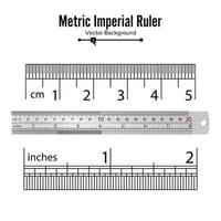 metrico imperiale governanti vettore. centimetro e pollice. misurare utensili attrezzatura illustrazione isolato su bianca sfondo. vettore
