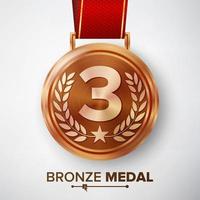 bronzo medaglia vettore. vettore