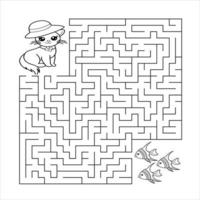 carino cartone animato labirinto gioco. labirinto. divertente gioco per bambini formazione scolastica. vettore illustrazione