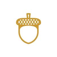 d'oro ghianda Noce quercia albero seme logo design vettore