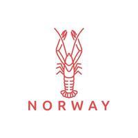 scampi Norvegia aragosta linea arte frutti di mare logo design ispirazione vettore
