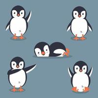 collezione di pinguini dei cartoni animati vettore