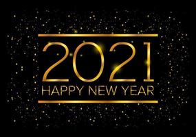 felice anno nuovo, celebrazione del poster dorato 2021 vettore