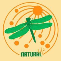 libellula naturale simbolo vettore illustrazione per design