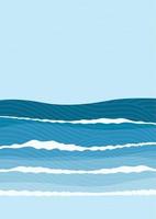 mare onde minimalista estetico illustrazione manifesto. astratto oceano onda contemporaneo sfondo paesaggio. mare, orizzonte, onda. vettore illustrazione