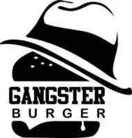 vettore illustrazione logo hamburger negozio gangster isolato su bianca sfondo