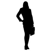 vettore sagome di donne. in piedi donna forma. nero colore su isolato bianca sfondo. grafico illustrazione.