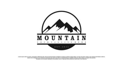 montagne logo design con Vintage ▾ unico concetto premio vettore