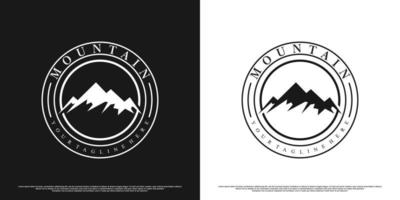 montagne logo design con Vintage ▾ unico concetto premio vettore