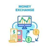 illustrazione a colori del concetto di vettore di cambio di denaro