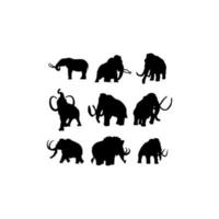 animale mammut illustrazione impostato design vettore