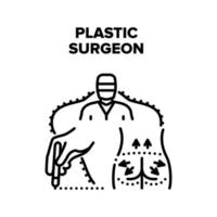 plastica chirurgo vettore nero illustrazione