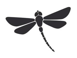 semplice libellula silhouette vettore