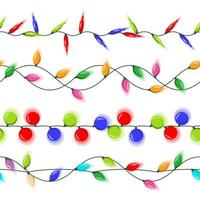 Natale luci orizzontale senza soluzione di continuità vettore. isolato su bianca sfondo illustrazione vettore