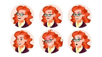 attività commerciale avatar donna vettore. icona segnaposto. casuale operaio. cartone animato personaggio illustrazione vettore