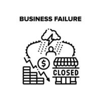 illustrazione a colori del concetto di vettore di fallimento aziendale