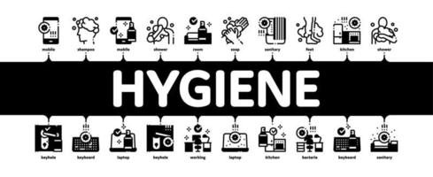 igiene e assistenza sanitaria minimo Infografica bandiera vettore