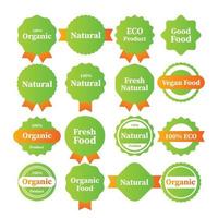 etichette e emblemi organico, naturale, salutare cibo, fresco e vegetariano cibo. vettore illustrazione.