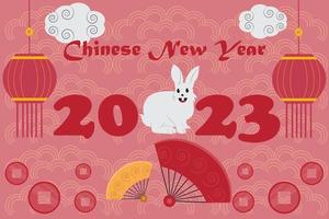 coniglio anno Cinese nuovo anno celebrazione sfondo illustrazione vettore