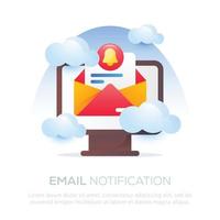 notifica e-mail illustrazione design per mobile o sito web design vettore