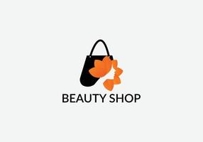 bellezza negozio astratto shopping emblema logo design vettore