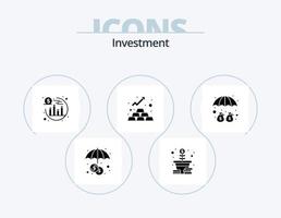 investimento glifo icona imballare 5 icona design. protezione. i soldi. Restituzione. depositare. i soldi vettore