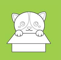carino poco gatto gattino digitale francobollo vettore