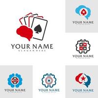 impostato di cervello poker logo vettore modello, creativo poker logo design concetti