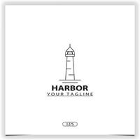 faro faro faro Torre isola spiaggia logo design ispirazione, porto logo premio elegante modello vettore eps 10