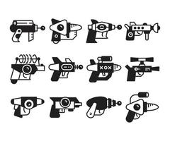 set di icone di pistola spaziale vettore