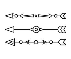 illustrazione di arte della linea di decorazione delle frecce vettore