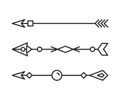 illustrazione di arte della linea di decorazione delle frecce vettore