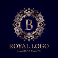 lettera B reale circolare vettore logo design