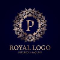 lettera p reale circolare vettore logo design