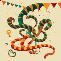 serpentina genere nastri illustrare feste vettore