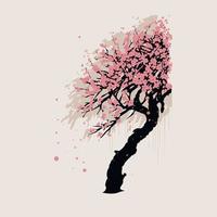 fioritura ciliegia angiosperma albero vettore