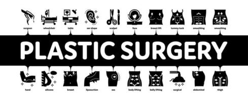 plastica chirurgia clinica minimo Infografica bandiera vettore