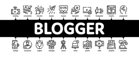 blogger canale minimo Infografica bandiera vettore