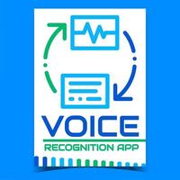 voce riconoscimento App promozione manifesto vettore