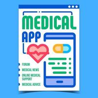 medico App creativo promozionale manifesto vettore