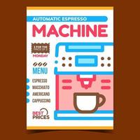 automatico caffè espresso macchina pubblicizzare manifesto vettore