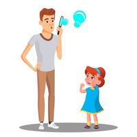 padre con figlia soffio il sapone bolle vettore. isolato illustrazione vettore