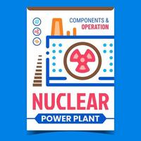 nucleare energia pianta creativo promo bandiera vettore