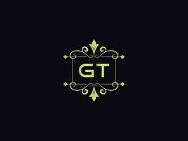 premio gt logo icona, piazza gt lusso minimalista lettera logo icona vettore