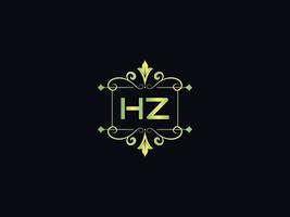 hz lettera logo, monogramma hz lusso logo icona vettore