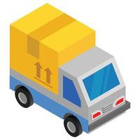 carico camion - isometrico 3d illustrazione. vettore