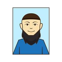 ritratto avatar barba uomo vettore illustrazione