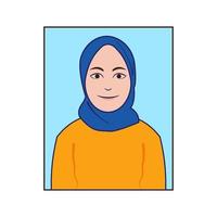 ritratto avatar donna muslimah vettore illustrazione