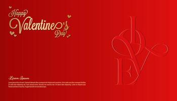 contento San Valentino giorno febbraio 14 bandiera saluto carta con lucido colori e elegante grafico design vettore